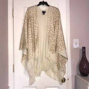 Cheetah print poncho shawl
